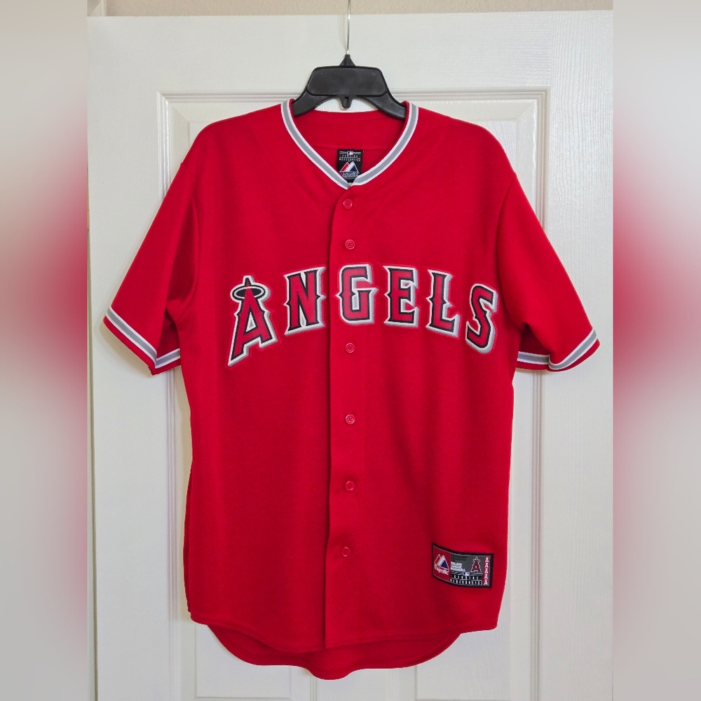 Los Angeles Angels Mike Trout Men's MLB 6700 Red Majestic Stitched Jersey